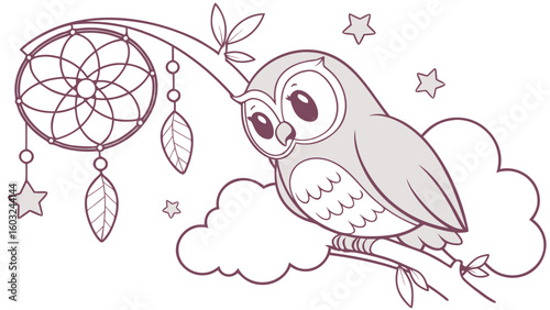 Playful Bashful Owl design with Dreamland shades in a Fantasy dream setting
