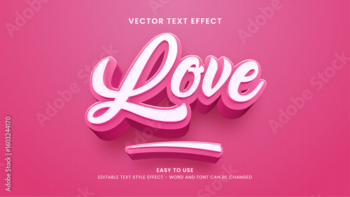 love editable text effect 3d