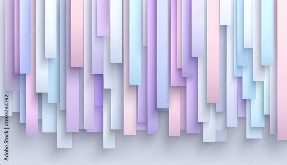 Fototapeta premium Abstract geometric design with pastel colored vertical stripes.