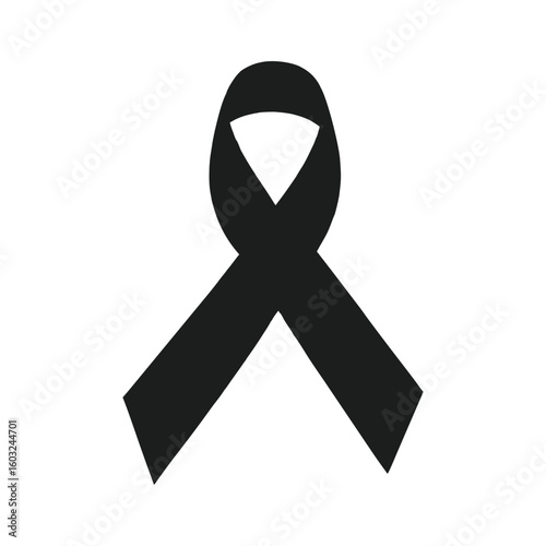 Black Ribbon Illustration – Symbolic Vector Art