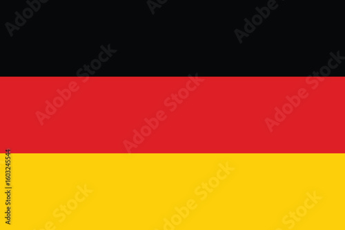 Stylized german flag design with bold red black and yellow stripes and outline