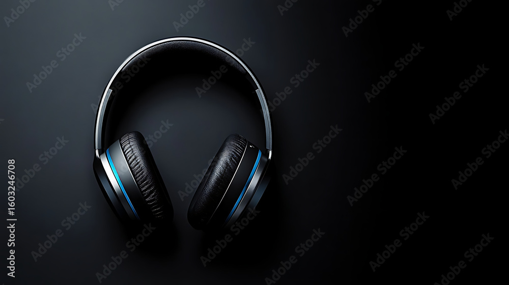 Headphones Isolated on Dark Backdrop Studio Shot of Sleek Audio Equipment
Headphones Isolated on Dark Backdrop Studio Shot of Sleek Audio Equipment