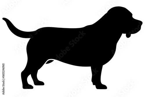 Beagle dog silhouette with floppy ears animal canine