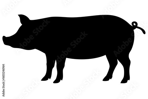 Berkshire Pig Silhouette animal farm animal