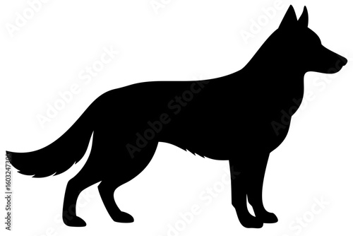 Long Haired German Shepherd Dog Silhouette canine animal