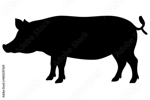 Tamworth Pig Silhouette animal farm animal