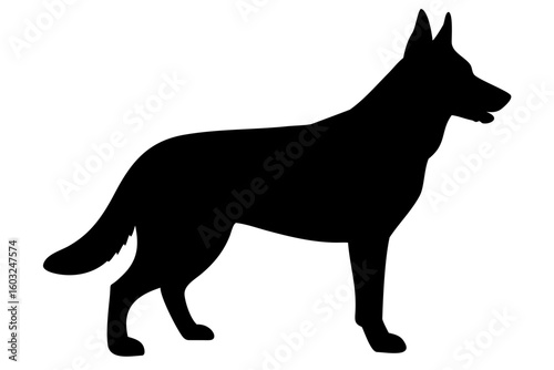 Tan German Shepherd Dog Silhouette animal