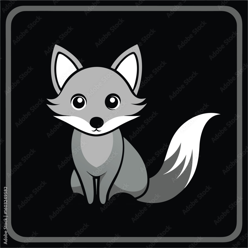 Obraz premium A cartoon of a fox with a white background