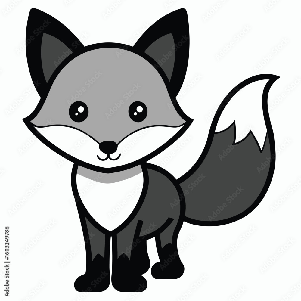 Obraz premium A cartoon of a fox with a white background