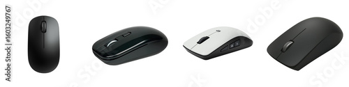 Collage: Computer mice on transparent background PNG