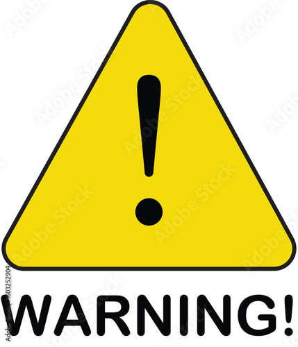 Yellow warning sign attention danger caution alert