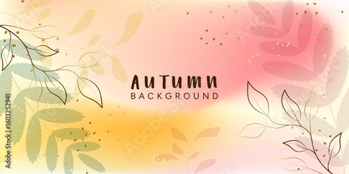 Autumn background with rowan leaves