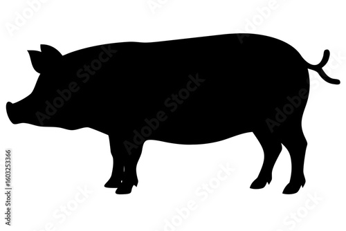 Hampshire Pig Silhouette animal farm animal