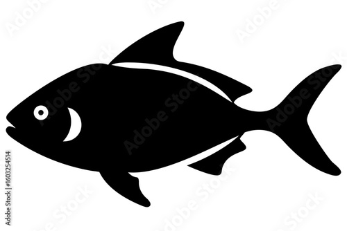 Silhouette of a Tetra Fish Swimming aquatic animal