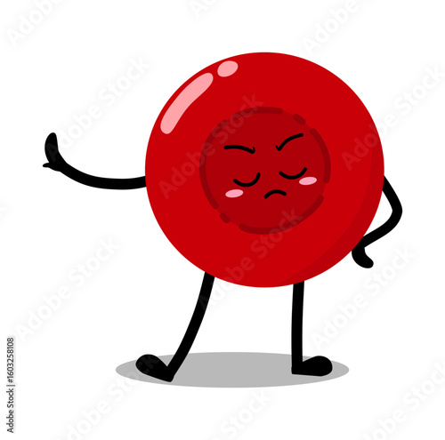Cute Hand Drawn red Blood Cell Nope Stop Talking