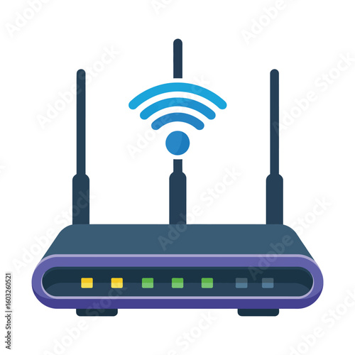 Wireless internet router device icon illustration


