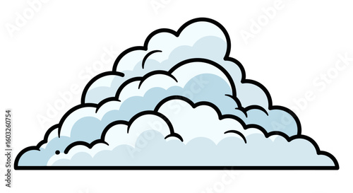 Cartoon Cloud Illustration Fluffy White Cumulus Cloud Clipart