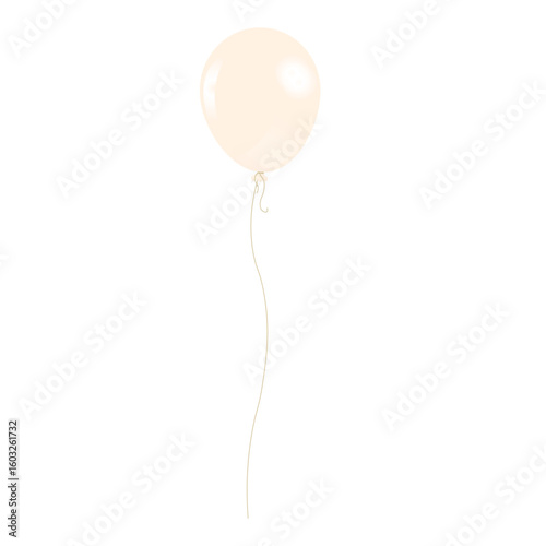 white balloon filled with air. For weddings, parties, events, anniversaries.  Vector stock illustration