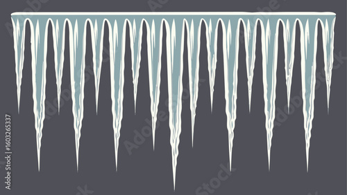Chilling Icicles Hanging Down Seamless Pattern Representing Winter Weather and Frozen Water Formation with Cool and Crisp Design