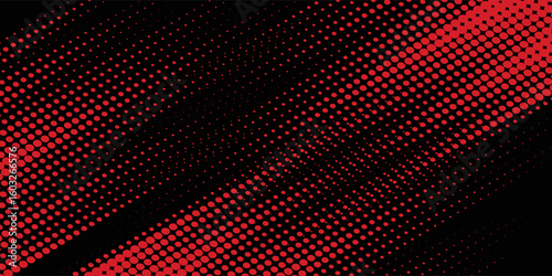 Dots halftone black and red color pattern gradient grunge texture background. modern
