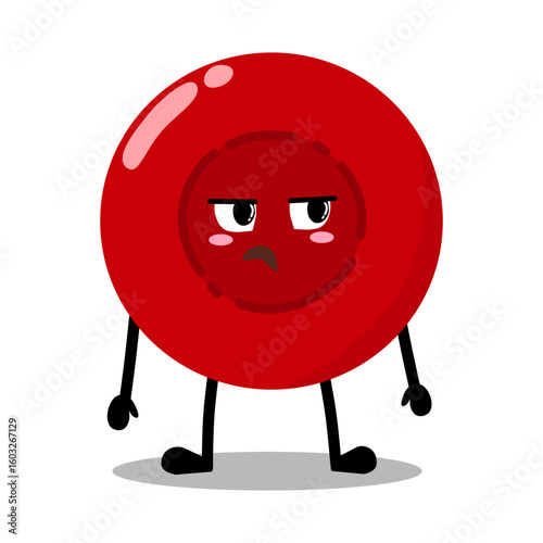 Cute Hand Drawn bored red  Blood Cell Don't Know What To Do