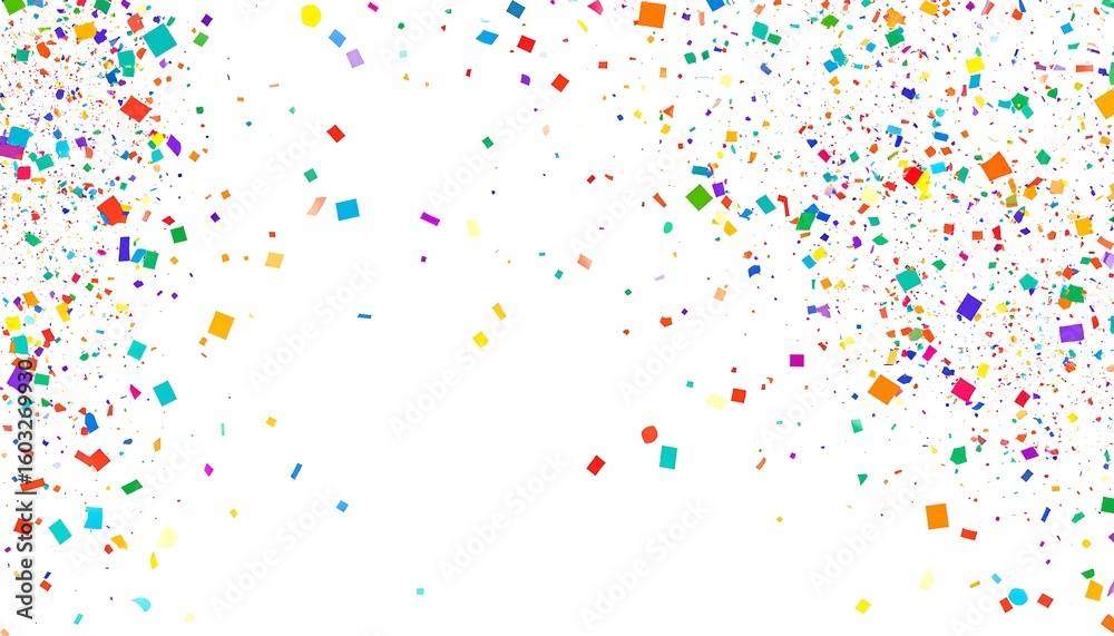 Colorful confetti explosion on a white background Colorful confetti explosion on a white background