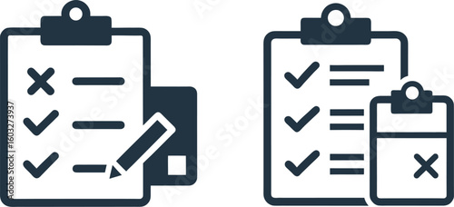 Clipboard checklist vector illustration with office document and paper icon design