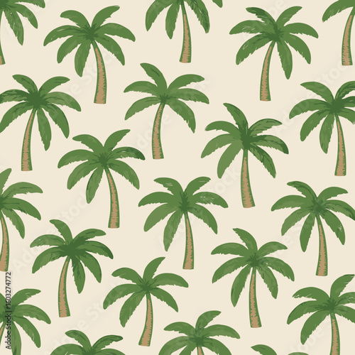 Palm tree pattern seamless vector for tropical, beach and summer vacation