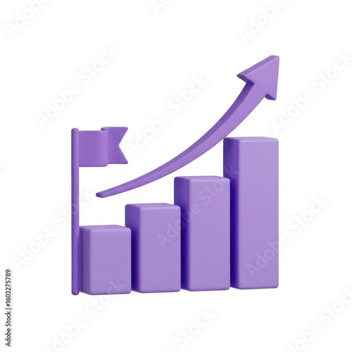 3D bar graph with upward arrow symbolizes business growth Free Download 3D bar graph with upward arrow symbolizes business growth - GFXLoad