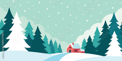 vector illustration of a winter landscape