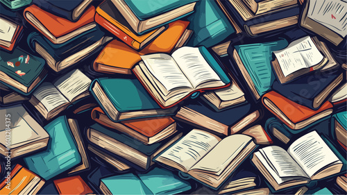 Literature Stacks Background: Professional Office Decor with Books and Journals