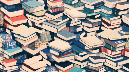 Literature Stacks Background: Professional Office Decor with Books and Journals