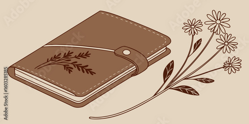 Vector illustration of a vintage pocket book