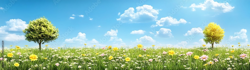 Spring Meadow Landscape. Spring Meadow Landscape.