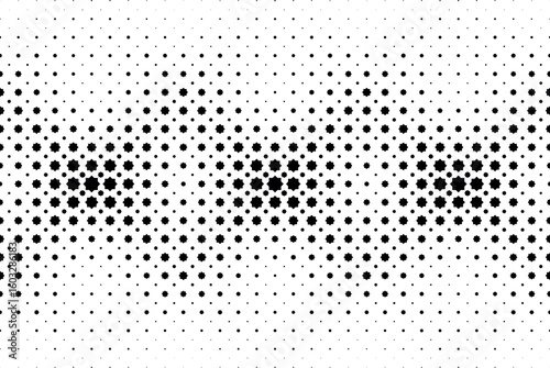 Arabic geometric style Halftone optical effect Seamless in one direction