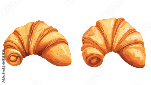 Delicious French Croissants Freshly Baked Pastry Sweet Baker