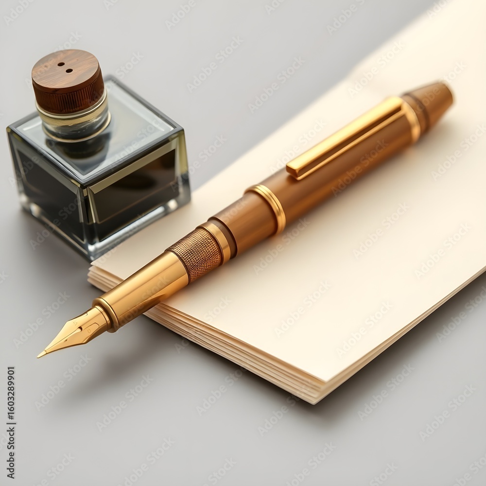 Fototapeta premium fountain pen and paper