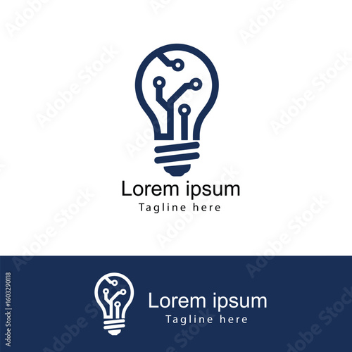 Creative Light Bulb Logo Design Symbolizing Innovation and Technology Solutions for Modern Businesses and Branding Initiatives with Clean and Minimalist Aesthetics