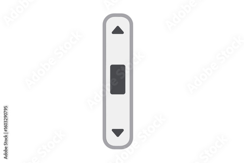 Minimalist Vertical Scrollbar Icon Vector, Clean UI Element, Navigation and Control Graphic, Modern Flat Design, Isolated Transparent PNG for Frontend Web Interface, App User Experience