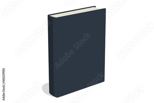 Realistic Hardcover Book Mockup Isolated on Transparent Background. Blank Blank Cover, Hardcover Spine, Angled Perspective. Editable Closed Story Book Template. Professional 3D Vector Illustration