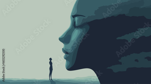 Psychology Concept of Helpless Person Suffering - Professional Stock Photo