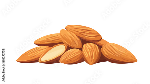 Fresh Raw Almond Kernels in Professional Setup for Nut Fruits Photography