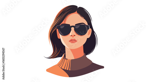 Stylish Female Agent in Sunglasses - Professional Portrait of Cool Girl