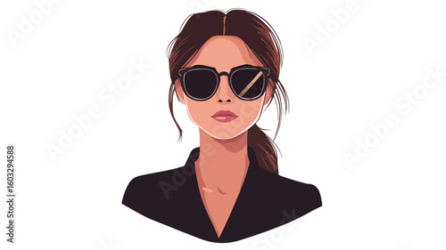 Stylish Female Agent in Sunglasses - Professional Portrait of Cool Girl