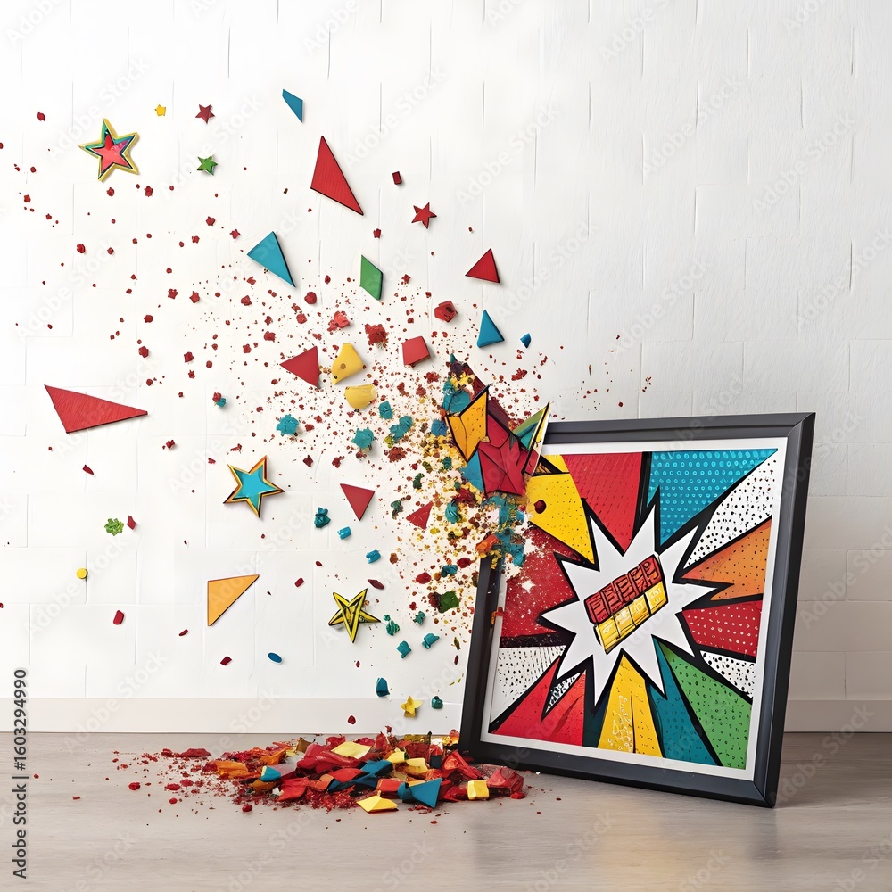Obraz premium Abstract Colorful Explosion from Framed Artwork