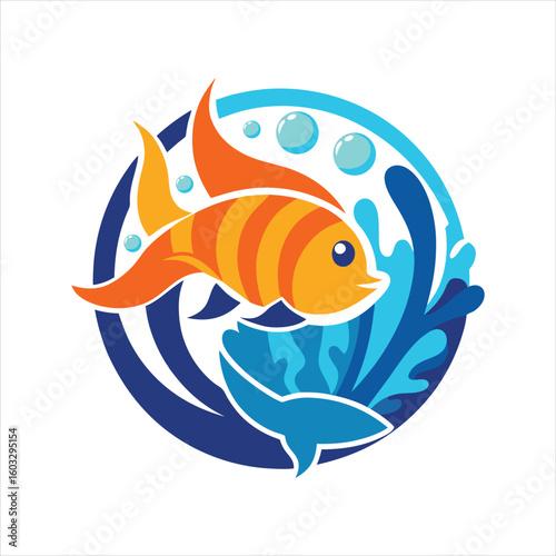 Ocean Coral Reef Silhouette Icon Illustration