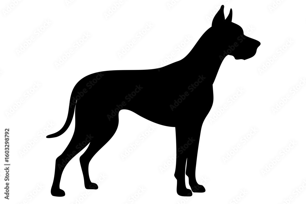 Obraz premium Blue Great Dane Dog Silhouette great dane outline blue dog