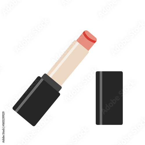 Balm stick for dry lips in a black casing with a cap  