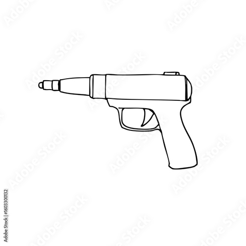 Simple line sketch of a water gun  