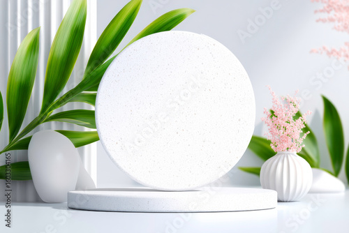 White circle beer coaster mockup blank surface for branding product placement